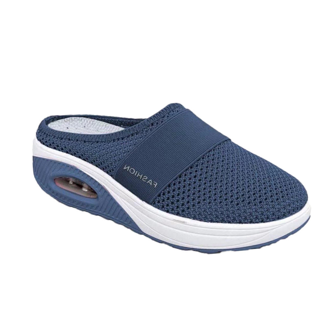 Slip-On Sneakers with Air Cushion Mesh Upper and Backless Mule Design - Image 15
