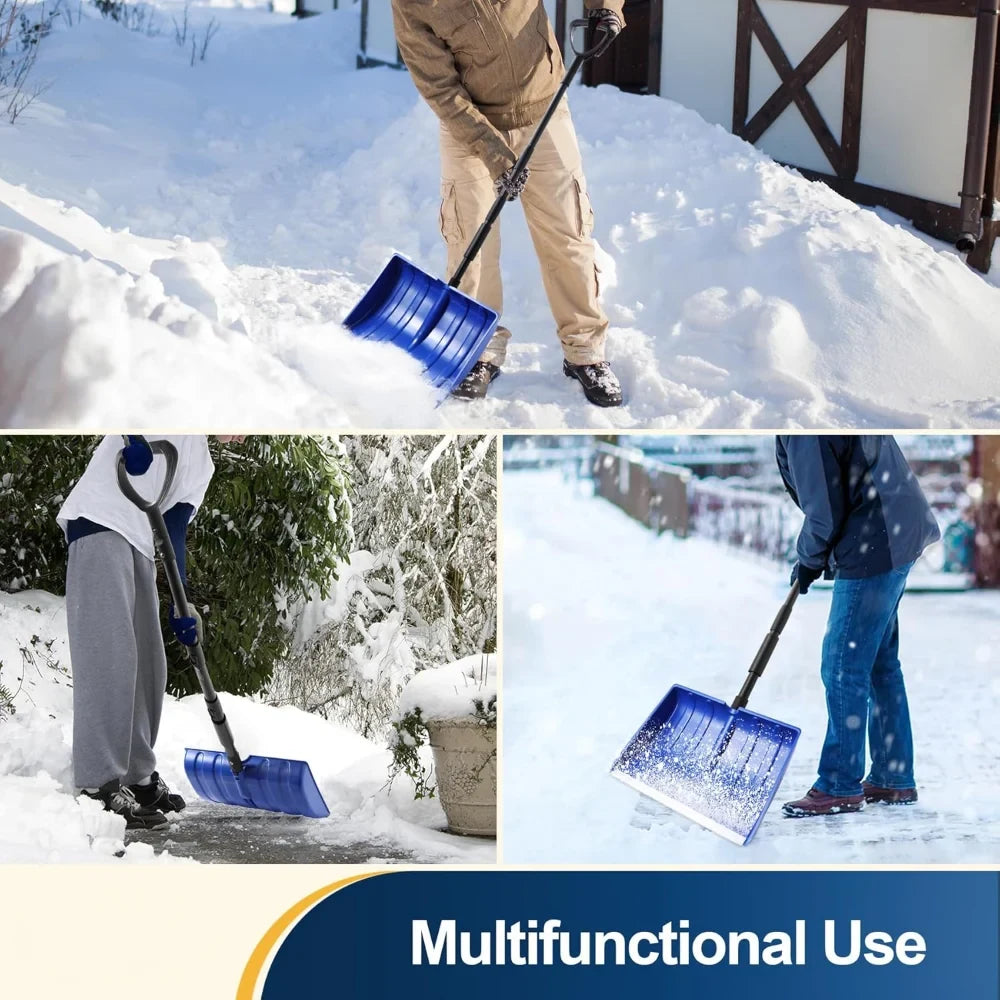 Snow Shovel with Adjustable Handle Collapsible Design and Wide Plastic Scoop - Image 5