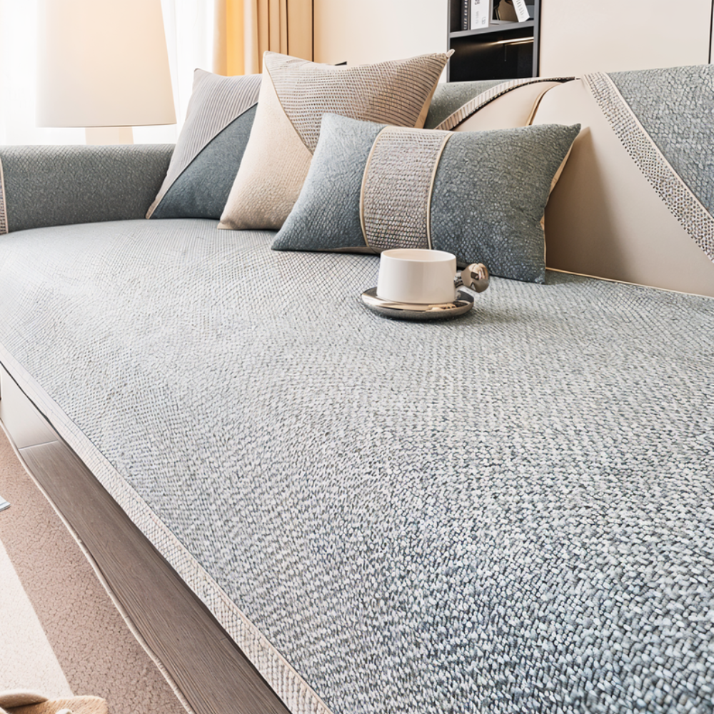 Sofa Cover with Non-Slip Backing and Textured Weave Protector for Sectional Couches - Image 5