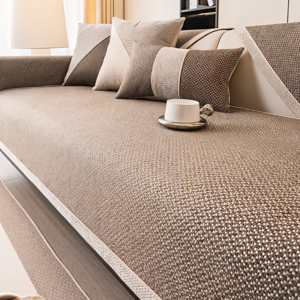 Sofa Cover with Non-Slip Backing and Textured Weave Protector for Sectional Couches - Image 7