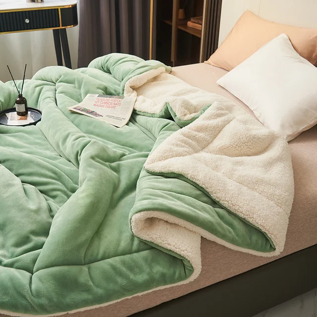 Soft Faux Fur Blanket with Sherpa Fleece Double-Sided Plush Quilted Throw - Image 5
