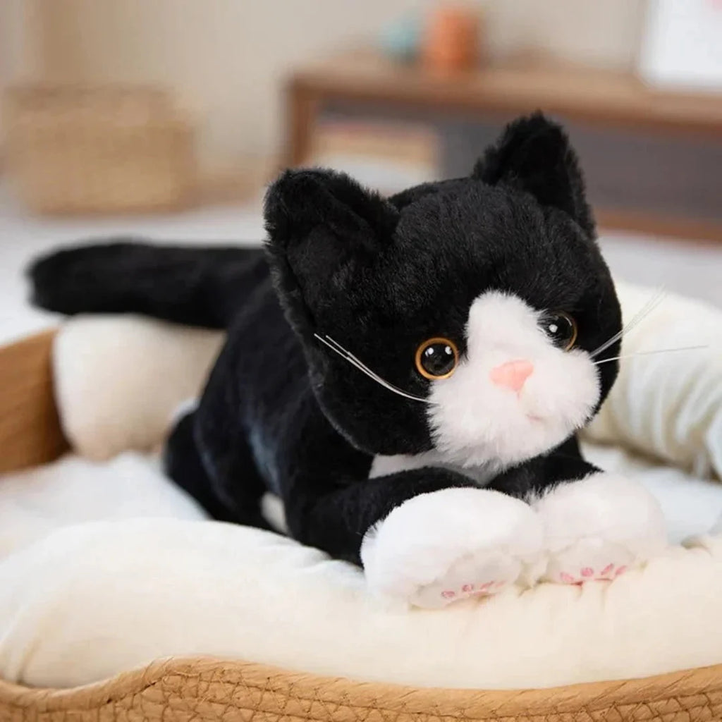 Soft Plush Cat Plushie Toy with Embroidered Paws and Long Tail 53 Cm Cuddle Companion - Image 1