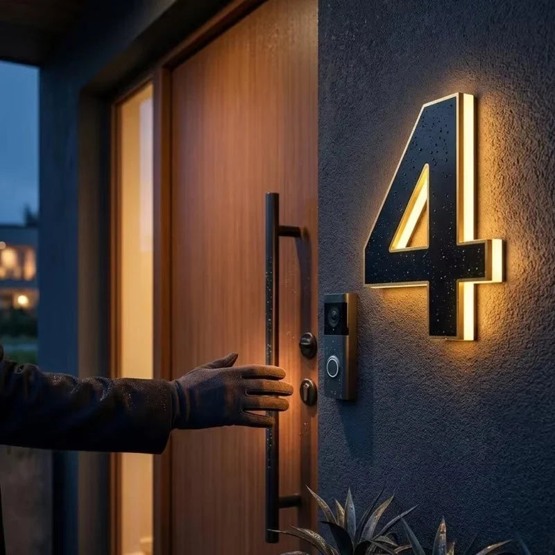 Solar House Numbers with LED Backlit Address Sign and Automatic Dusk Lighting - Image 2