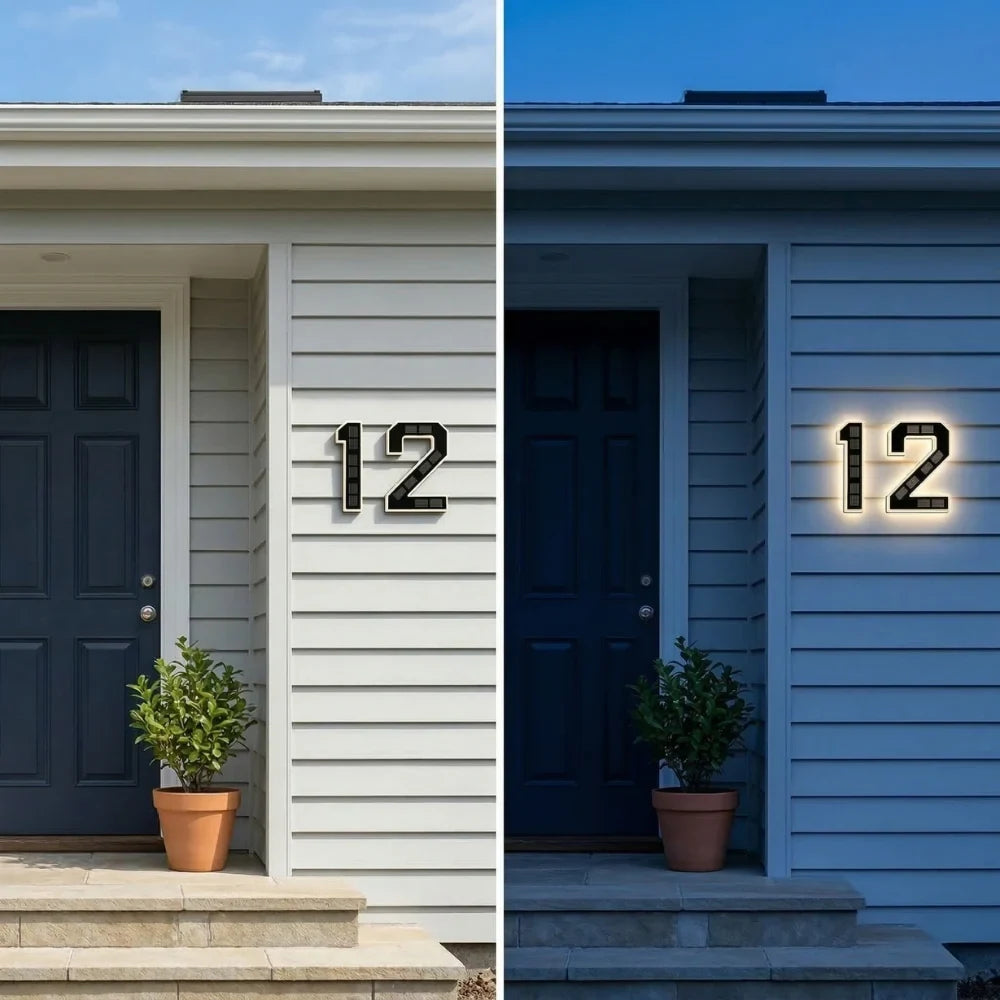 Solar House Numbers with LED Backlit Address Sign and Automatic Dusk Lighting - Image 5