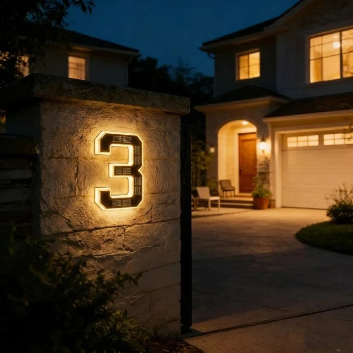 Solar House Numbers with LED Backlit Address Sign and Automatic Dusk Lighting - Image 7