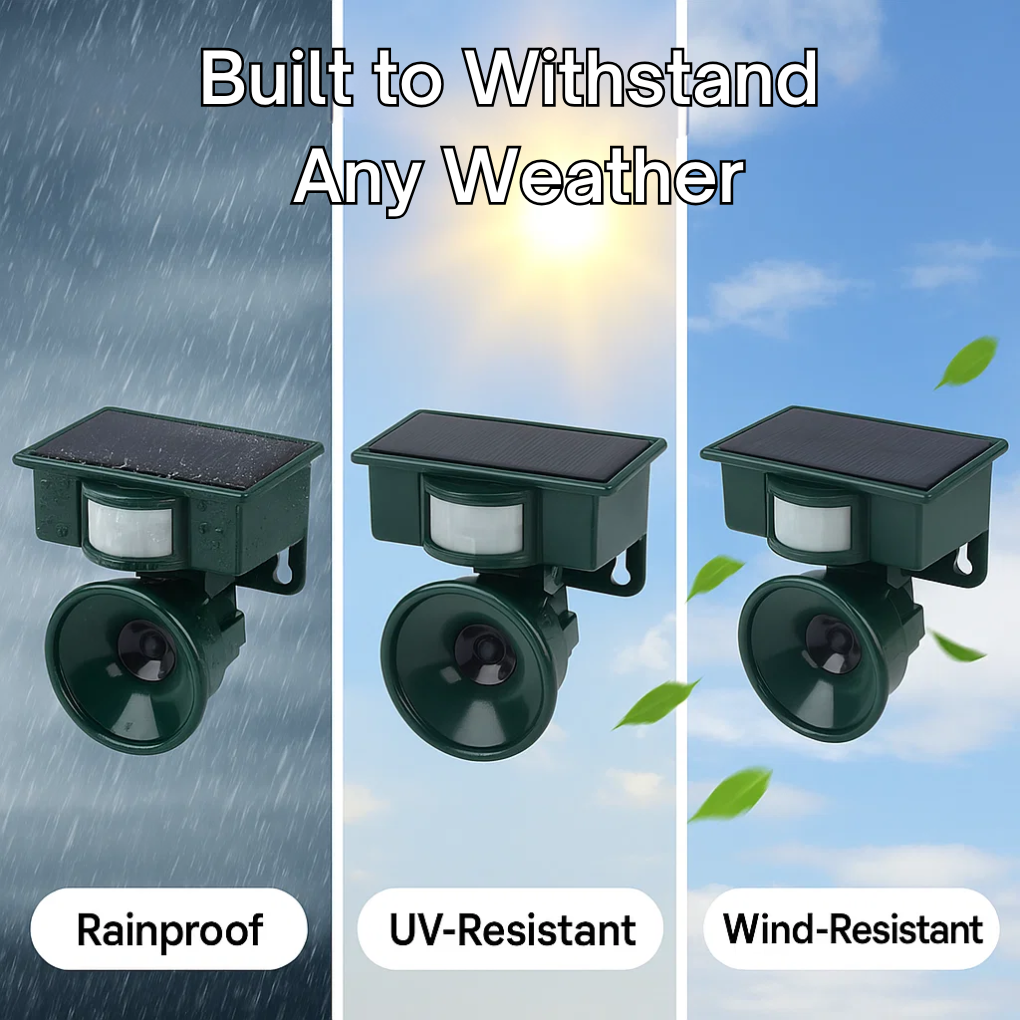 Solar-Powered Motion-Activated Bird Deterrent with Ultrasonic Pest Repeller and Adjustable Frequency - Image 6