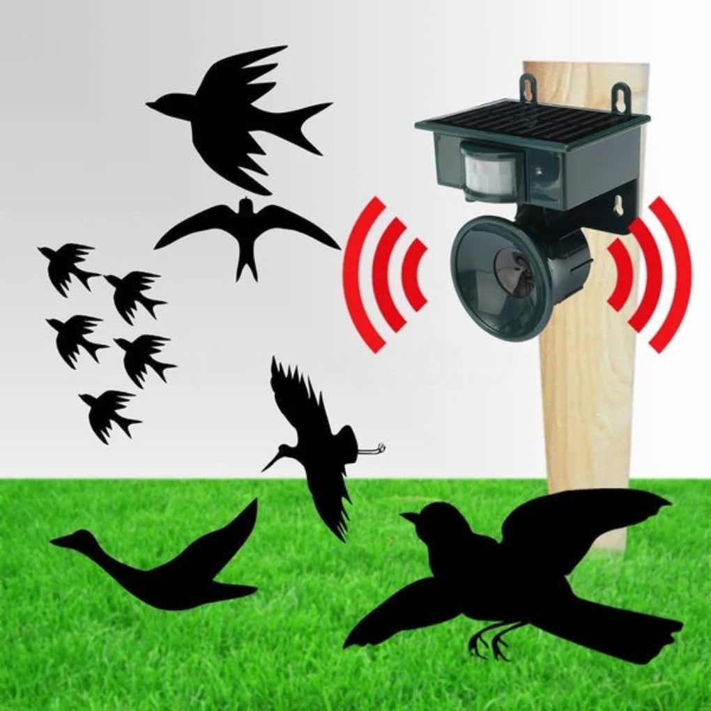 Solar-Powered Motion-Activated Bird Deterrent with Ultrasonic Pest Repeller and Adjustable Frequency - Image 9