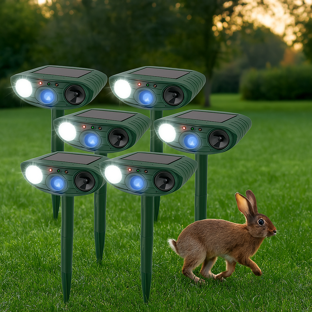 Solar Powered Ultrasonic Mouse Repellent with LED Flashing Lights and Ground Stake - Image 11