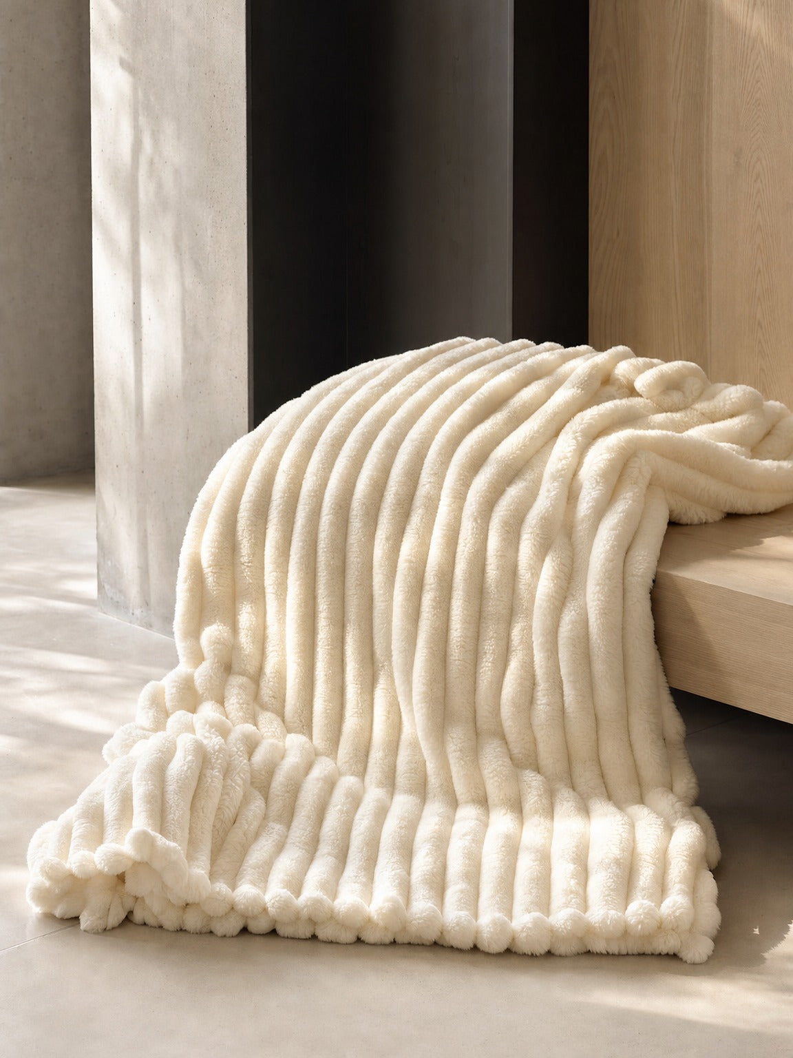 Ribbed Plush Throw