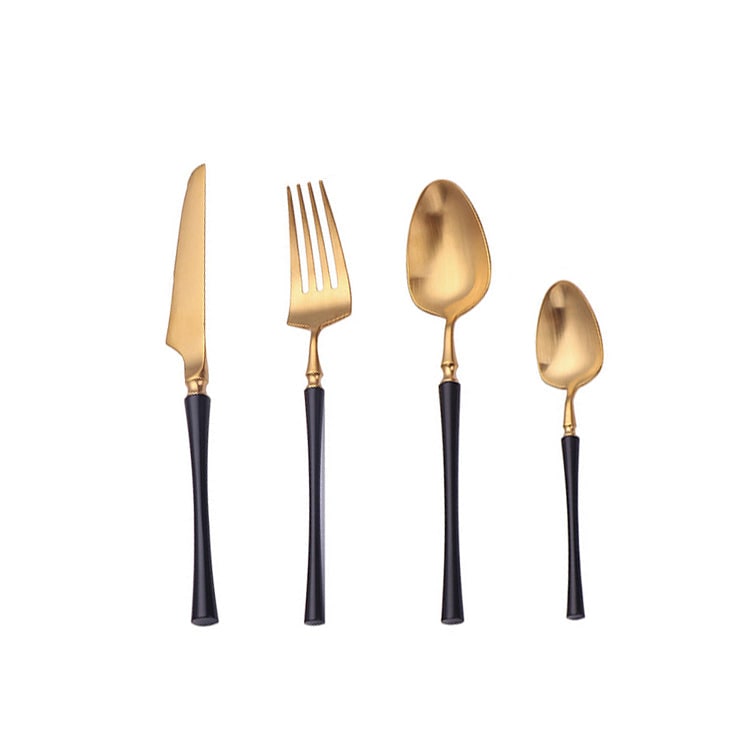 Stainless Steel Flatware Set with Tapered Handles and Decorative Collar 24-Piece Cutlery - Image 3