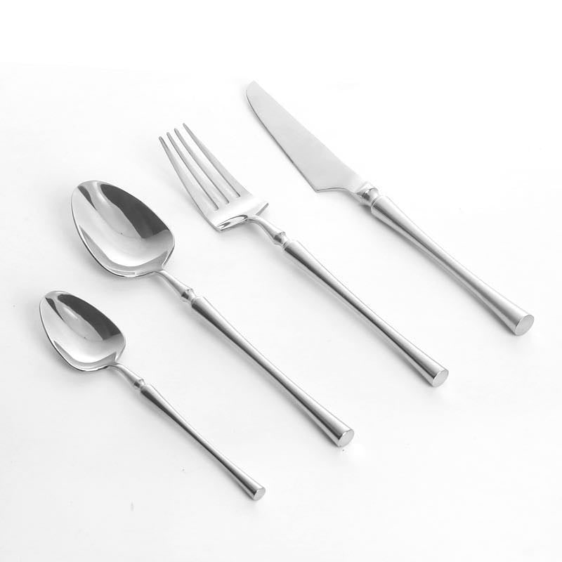 Stainless Steel Flatware Set with Tapered Handles and Decorative Collar 24-Piece Cutlery - Image 5
