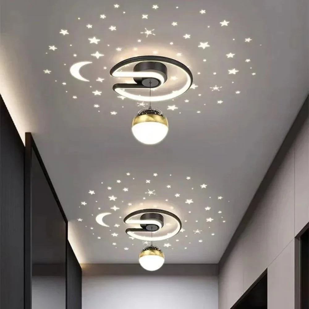 Star Ceiling Light with Semi Flush Mount LED and Dimmable Projection for Bedroom - Image 1