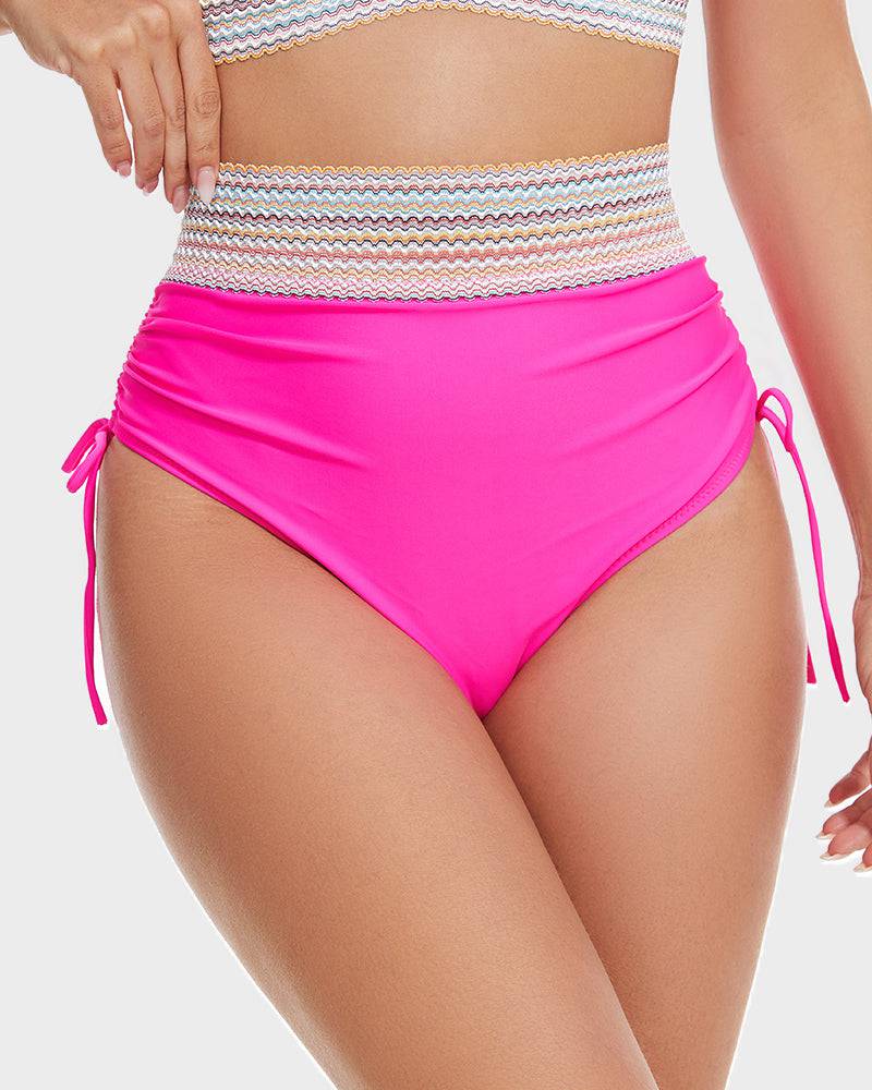 Bikini taille haute pour femme avec contrôle du ventre et bretelles ajustables