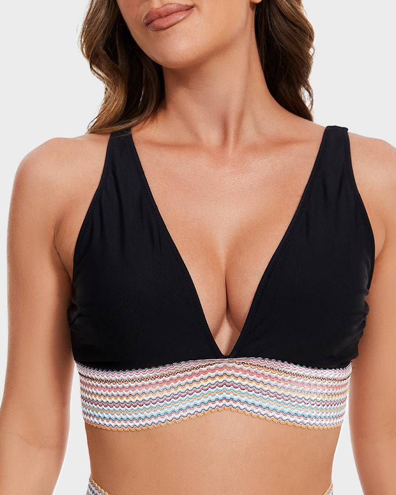 Bikini taille haute pour femme avec contrôle du ventre et bretelles ajustables
