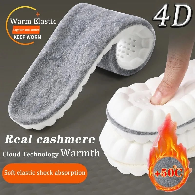 Thermal Insoles with Arch Support Fleece Cushioned Winter Foot Care - Image 1