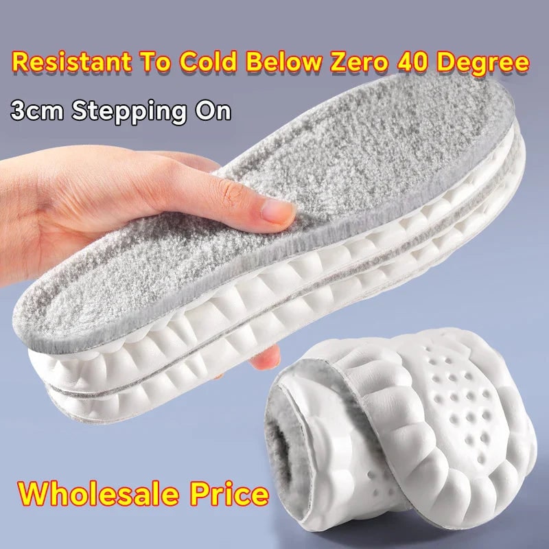 Thermal Insoles with Arch Support Fleece Cushioned Winter Foot Care - Image 4