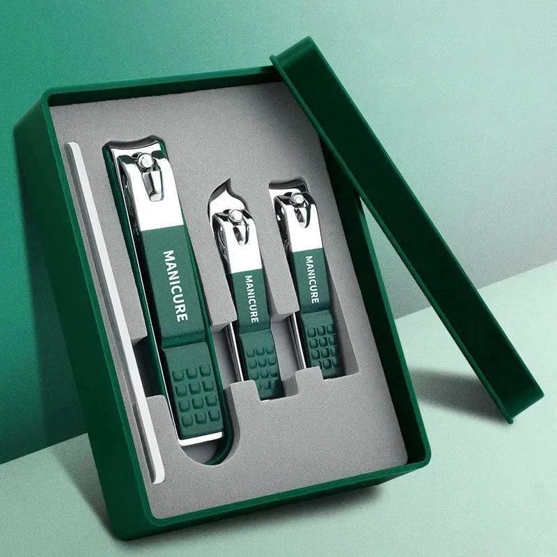 Toe Nail Clipper Set with Stainless Steel Blades Professional Fingernail and Storage Case - Image 1