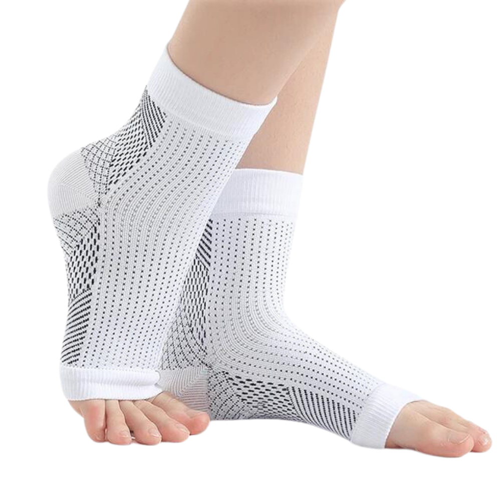 Toeless Compression Socks with Ankle Support and Open Toe - Image 1