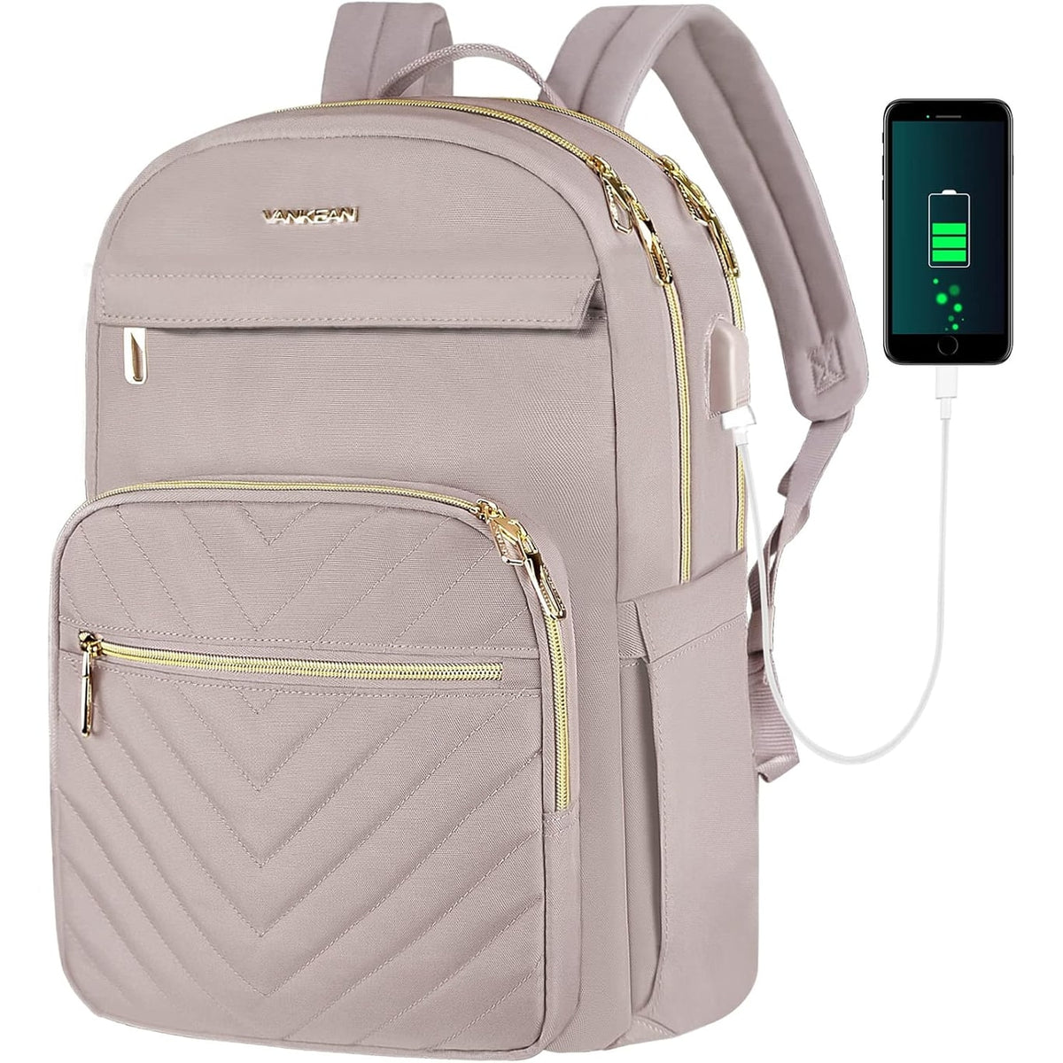 Travel Laptop Backpack with USB Charging Port Padded Compartment and Multiple Organizer Pockets - Image 2
