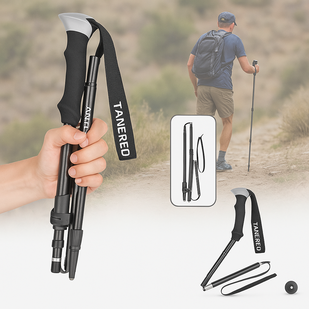 Trekking Pole Foldable Telescoping Aluminum with Adjustable Height and Foam Grip - Image 6