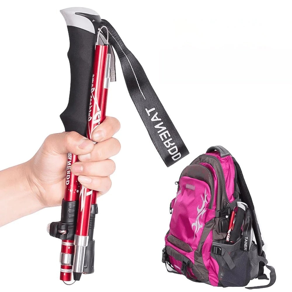 Trekking Pole Foldable Telescoping Aluminum with Adjustable Height and Foam Grip - Image 9