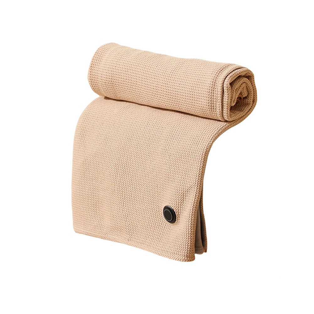 USB Heated Electric Wearable Throw Blanket with Waffle Knit and Portable Design - Image 2