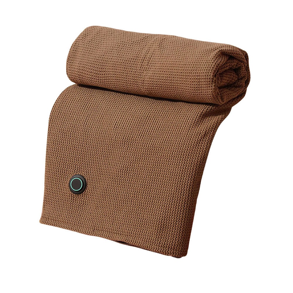 USB Heated Electric Wearable Throw Blanket with Waffle Knit and Portable Design - Image 5
