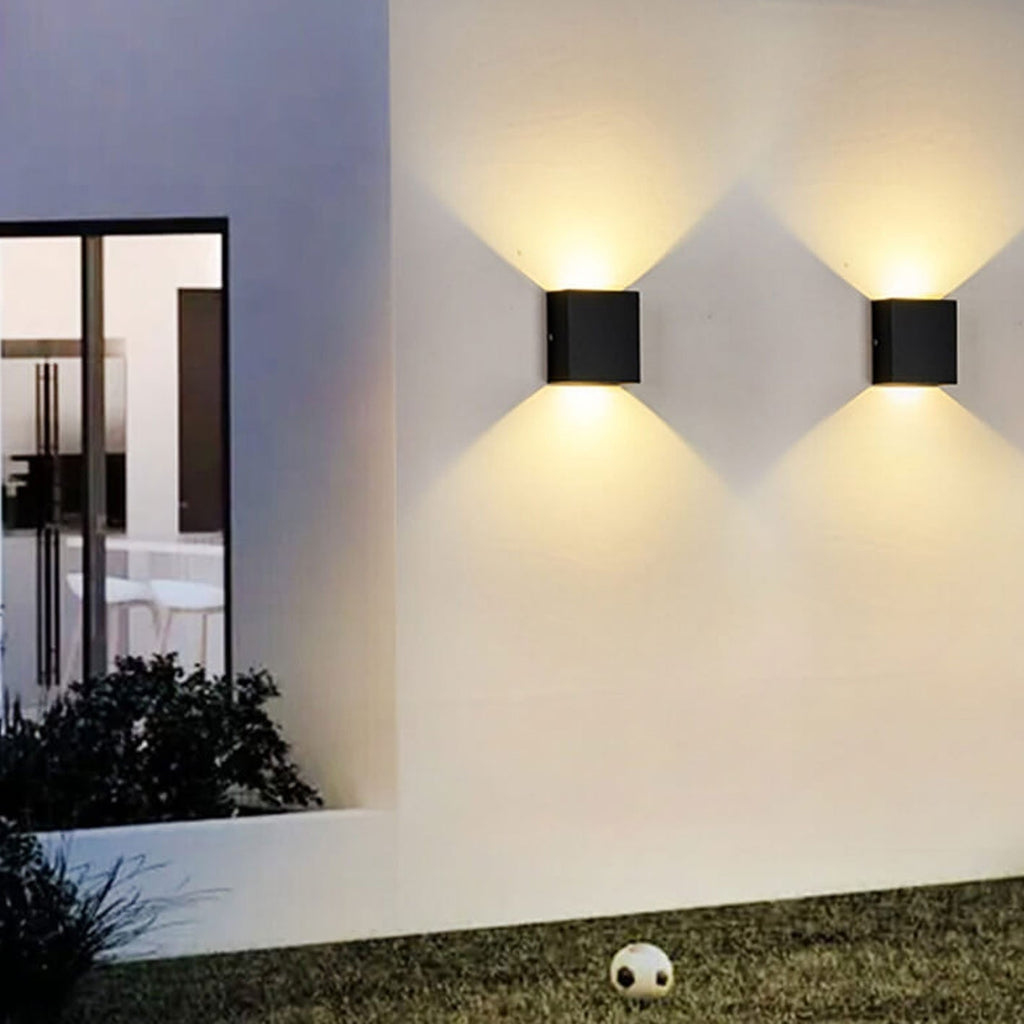 Wall Sconce Cube LED Up and Down Hardwired Outdoor Lighting - Image 1