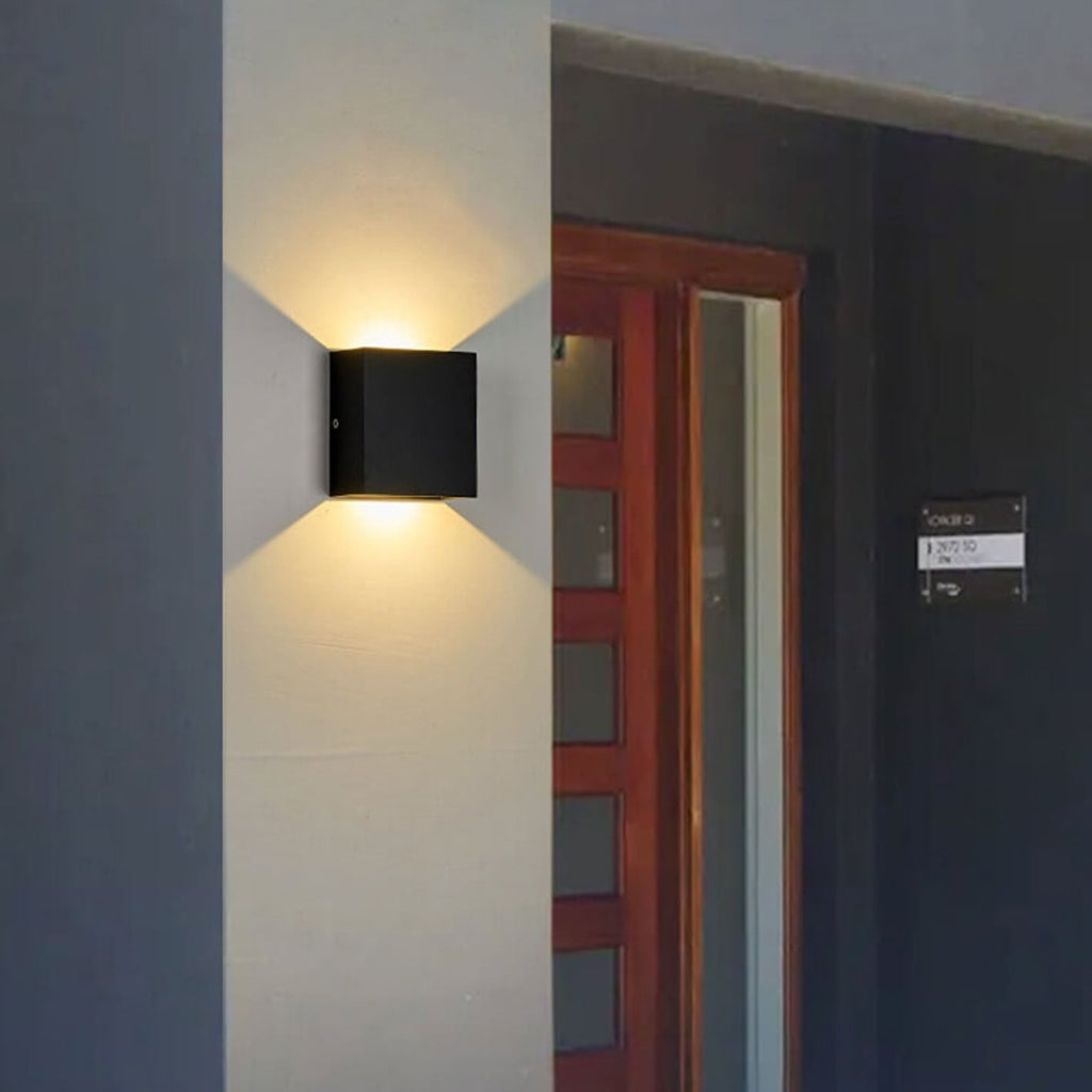 Wall Sconce Cube LED Up and Down Hardwired Outdoor Lighting - Image 8