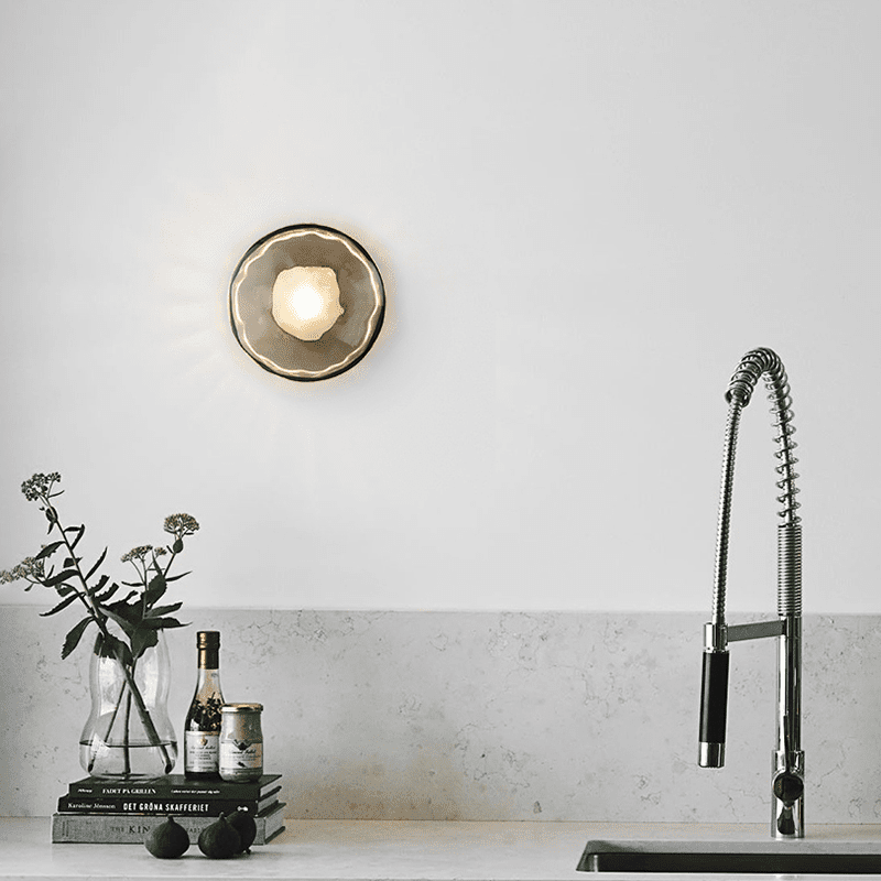 Wall Sconce Lighting with Textured Glass and Wave-Inspired Design - Image 12