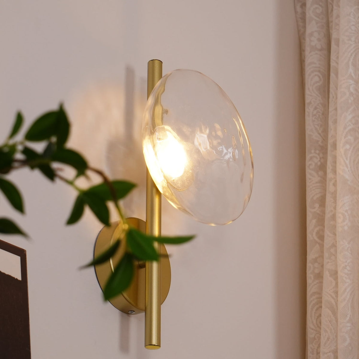 Wall Sconce Lighting with Textured Glass and Wave-Inspired Design - Image 21