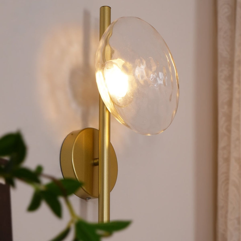 Wall Sconce Lighting with Textured Glass and Wave-Inspired Design - Image 24