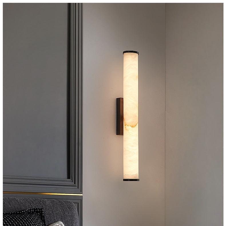 Wall Sconce Lighting with Translucent Marble Shade and Hardwired LED - Image 1