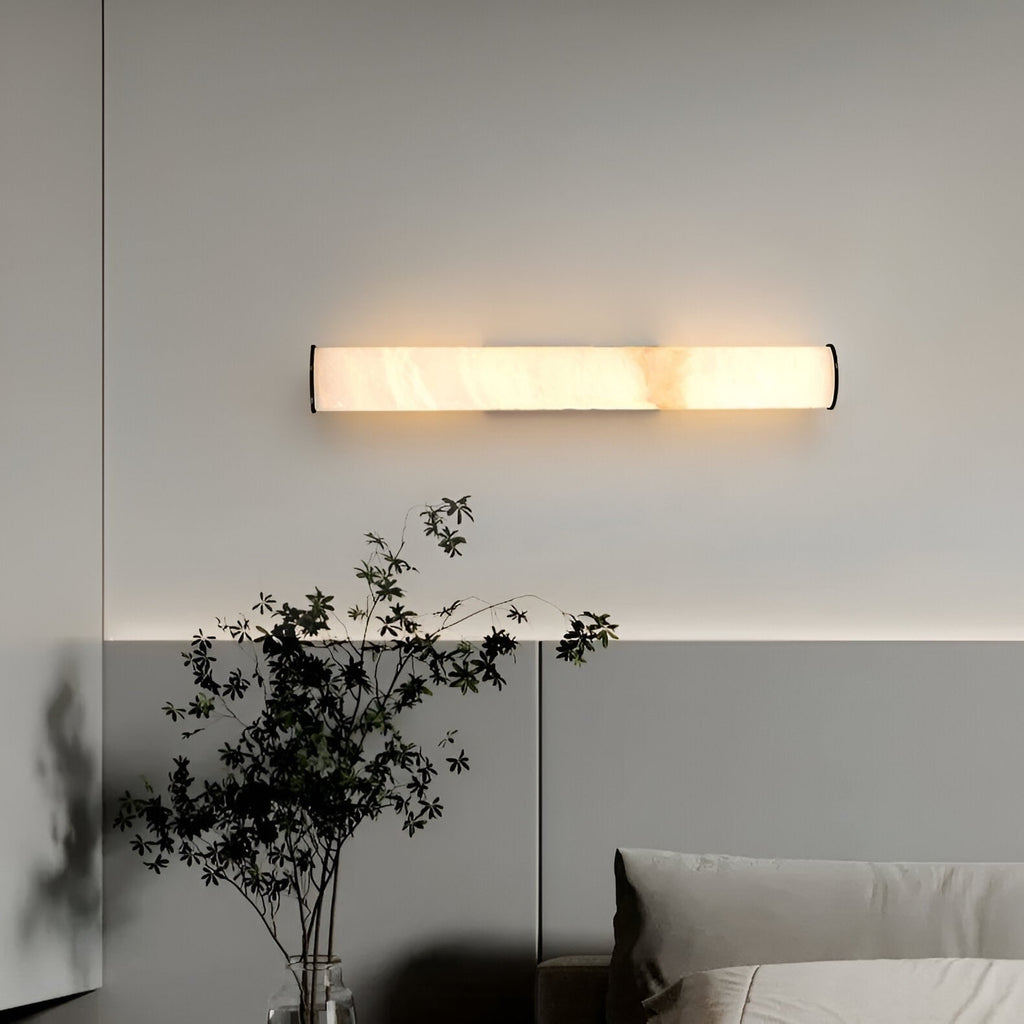 Wall Sconce Lighting with Translucent Marble Shade and Hardwired LED - Image 12