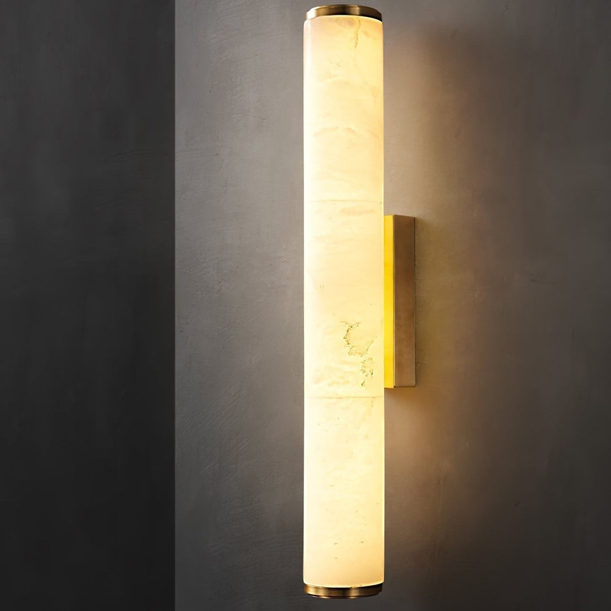 Wall Sconce Lighting with Translucent Marble Shade and Hardwired LED - Image 3