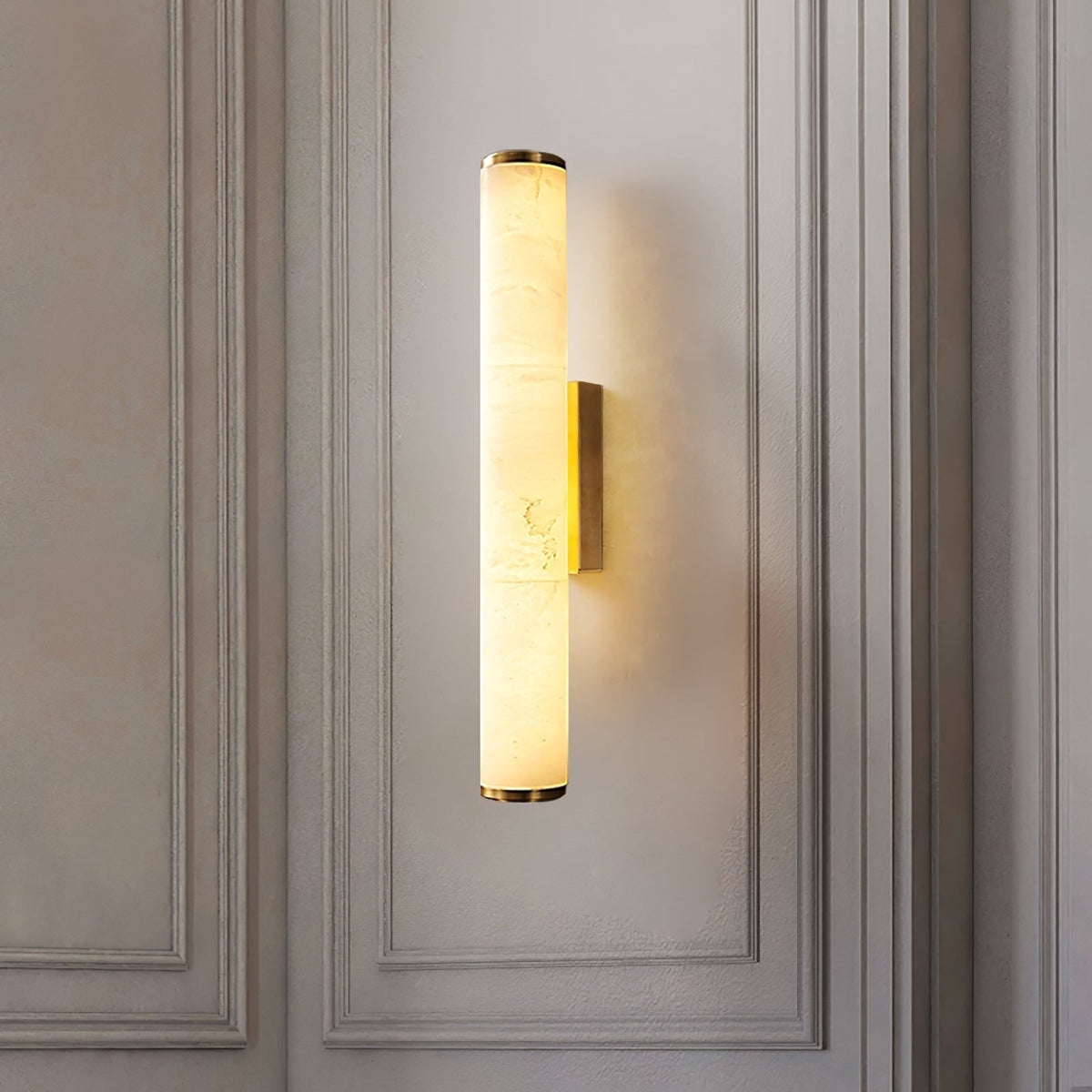 Wall Sconce Lighting with Translucent Marble Shade and Hardwired LED - Image 5