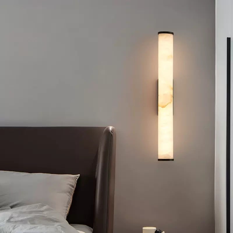 Wall Sconce Lighting with Translucent Marble Shade and Hardwired LED - Image 7