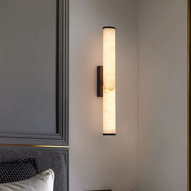 Wall Sconce Lighting with Translucent Marble Shade and Hardwired LED - Image 8