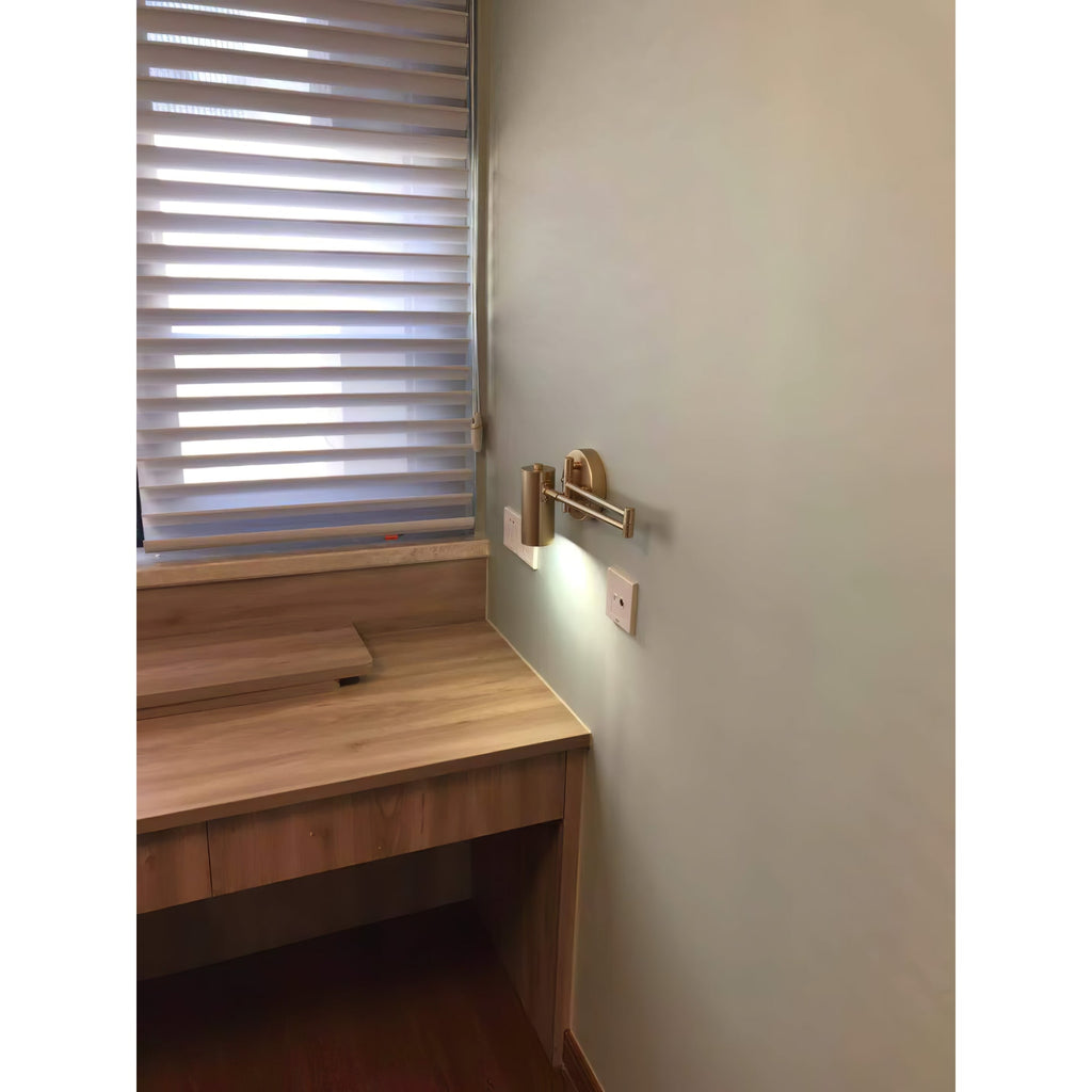 Wall Sconce with Adjustable Swing Arm and Cylindrical Shade LED Light - Image 17