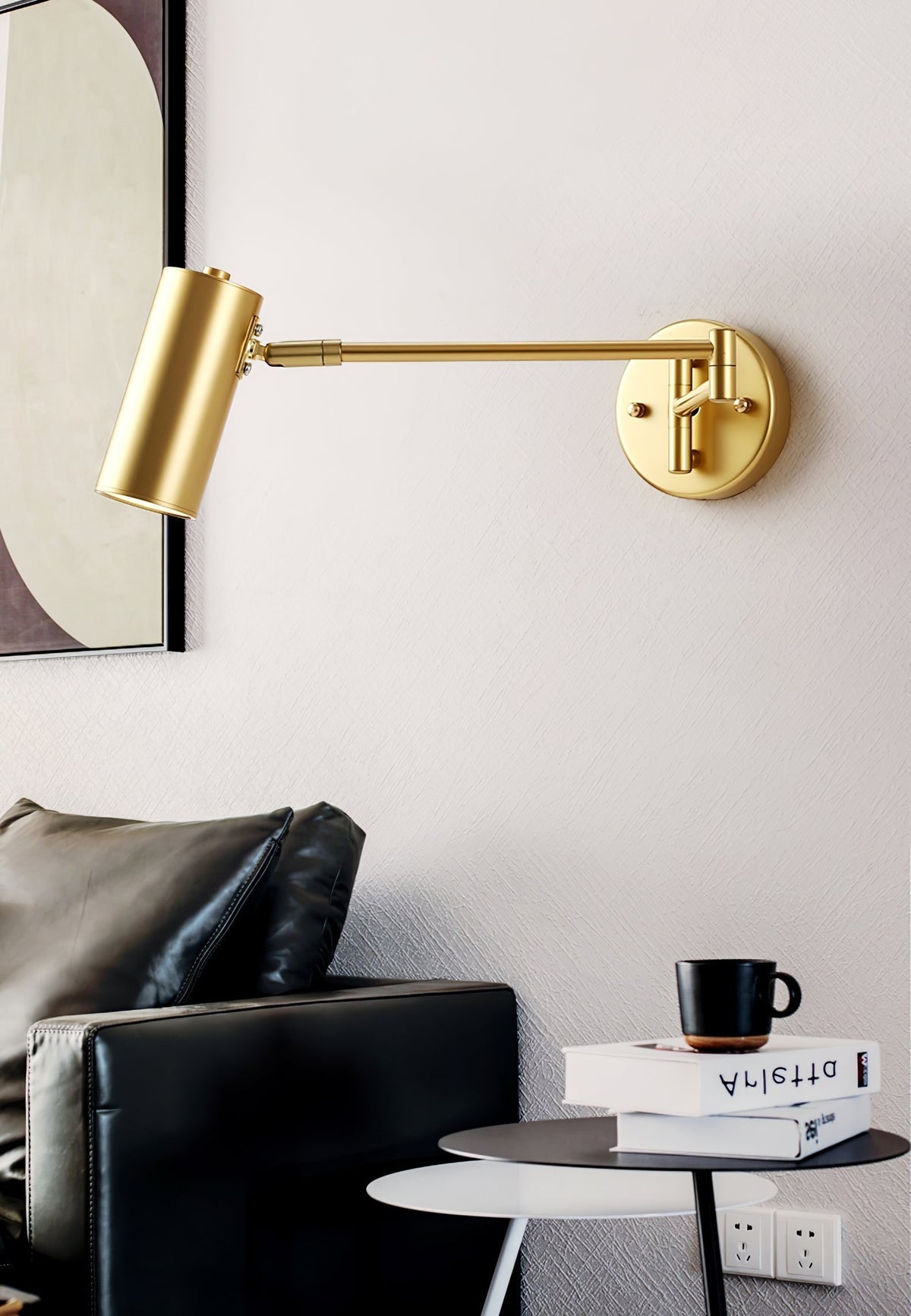 Wall Sconce with Adjustable Swing Arm and Cylindrical Shade LED Light - Image 23