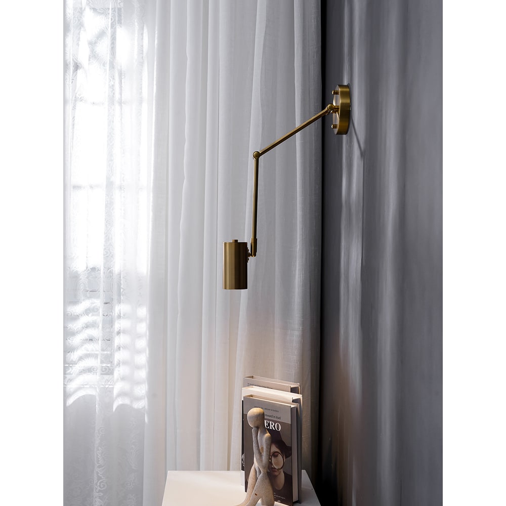 Wall Sconce with Adjustable Swing Arm and Cylindrical Shade LED Light - Image 39