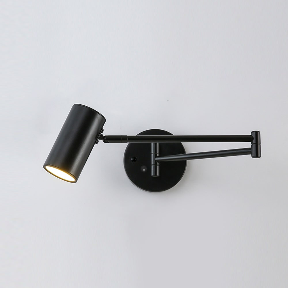 Wall Sconce with Adjustable Swing Arm and Cylindrical Shade LED Light - Image 40