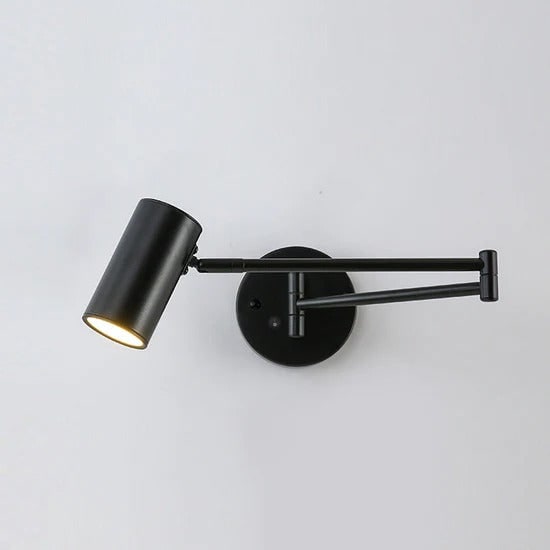 Wall Sconce with Adjustable Swing Arm and Cylindrical Shade LED Light - Image 43
