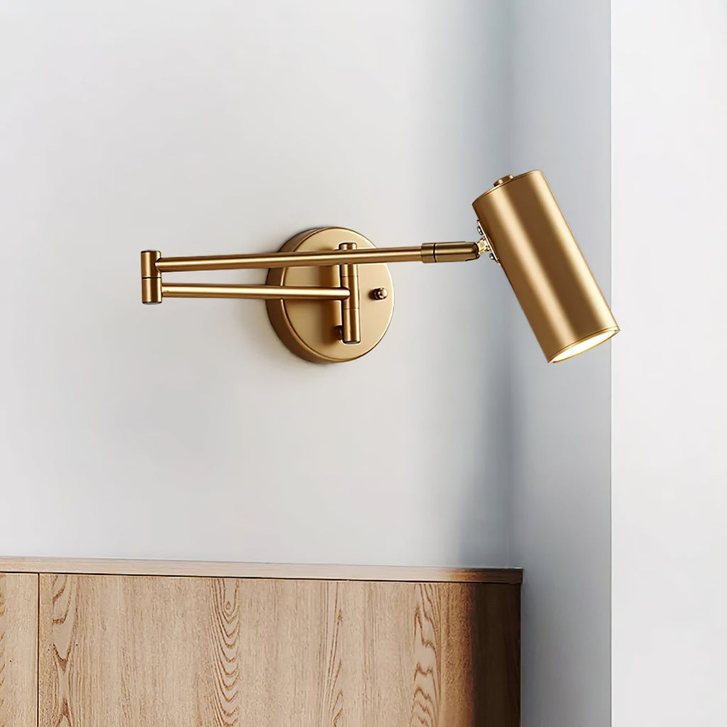 Wall Sconce with Adjustable Swing Arm and Cylindrical Shade LED Light - Image 5