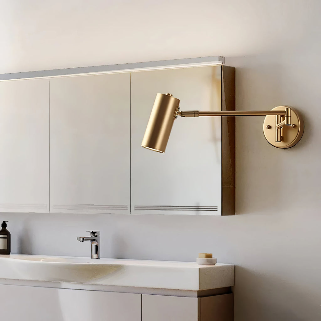 Wall Sconce with Adjustable Swing Arm and Cylindrical Shade LED Light - Image 7