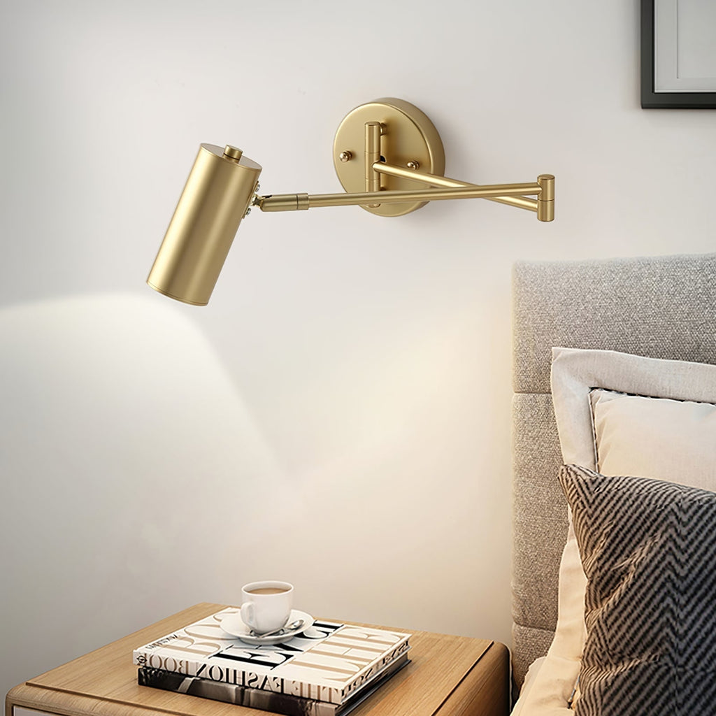 Wall Sconce with Adjustable Swing Arm and Cylindrical Shade LED Light - Image 8