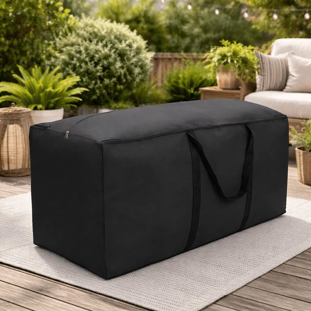 Waterproof Cushion Storage Bag with Handles and Reinforced Seams for Outdoor Patio Furniture - Image 1
