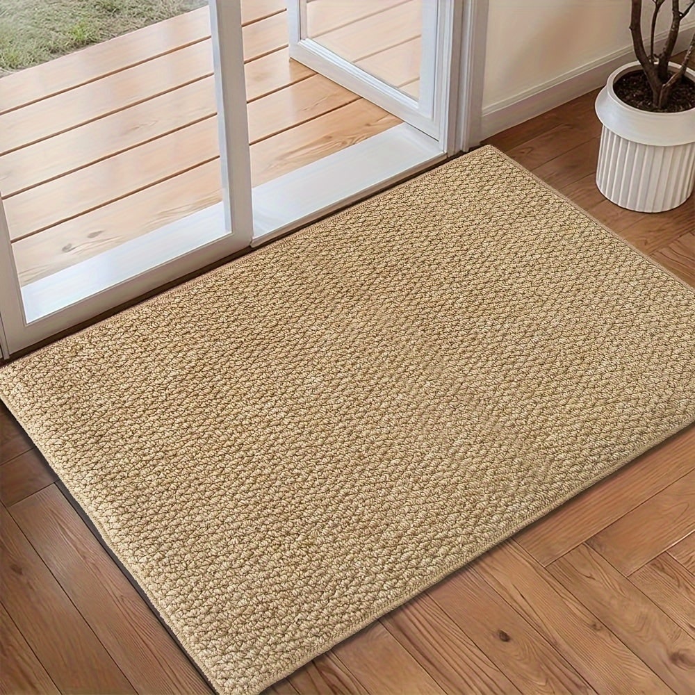 Welcome Door Mat with Absorbent Loop Pile and Non-Slip Base for Indoor Entryway - Image 3