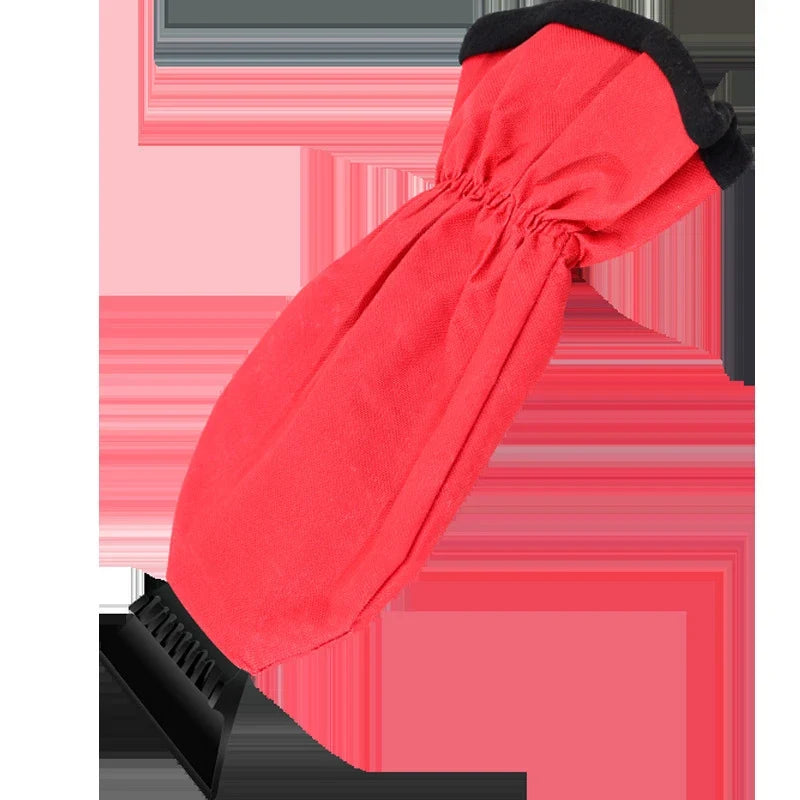 Window Scraper for Ice with Fleece-Lined Mitt and Rigid Blade for Car Windshield - Image 2