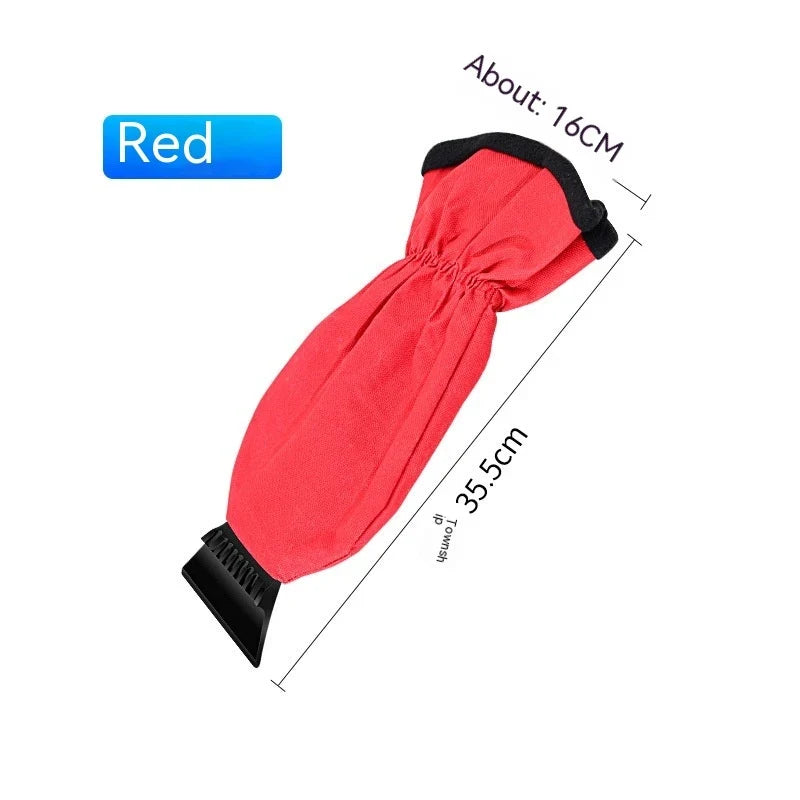 Window Scraper for Ice with Fleece-Lined Mitt and Rigid Blade for Car Windshield - Image 3